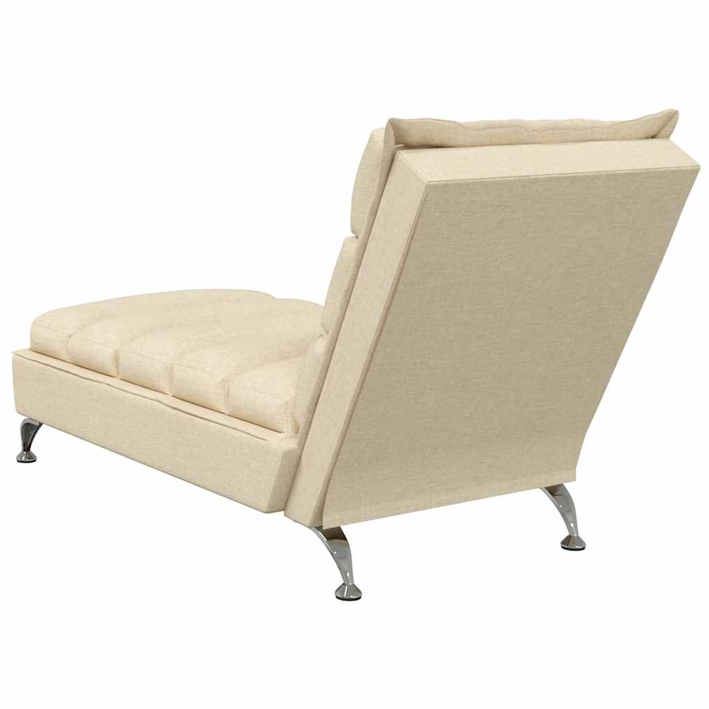 Chaise Longue Massaggi con Cuscini Crema in Tessuto - homemem39