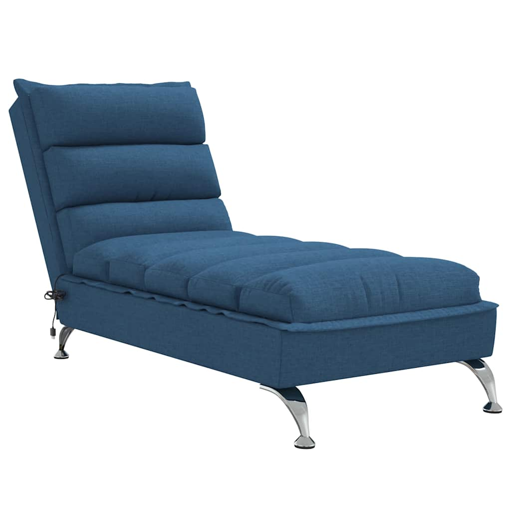 Chaise Longue Massaggi con Cuscini Blu in Tessuto - homemem39