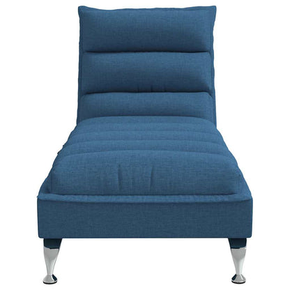 Chaise Longue Massaggi con Cuscini Blu in Tessuto - homemem39