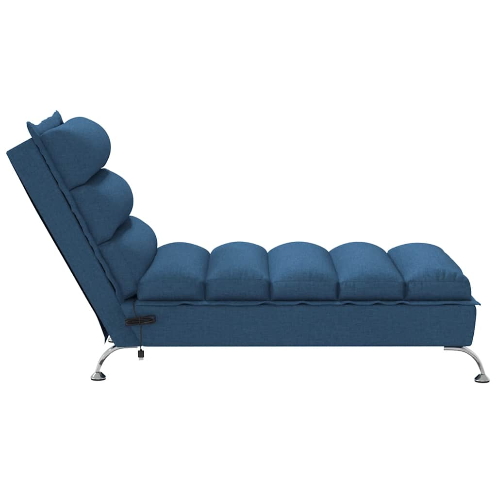 Chaise Longue Massaggi con Cuscini Blu in Tessuto - homemem39