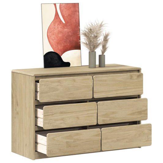 SAUDA Chest of Drawers Oak 111x43x73.5 cm Solid Pine Wood