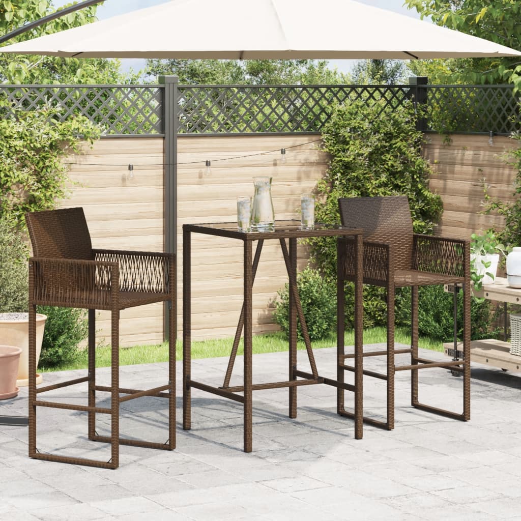 Tavolo da Bar da Esterno Marrone 70x70x110 cm in Polyrattan - homemem39