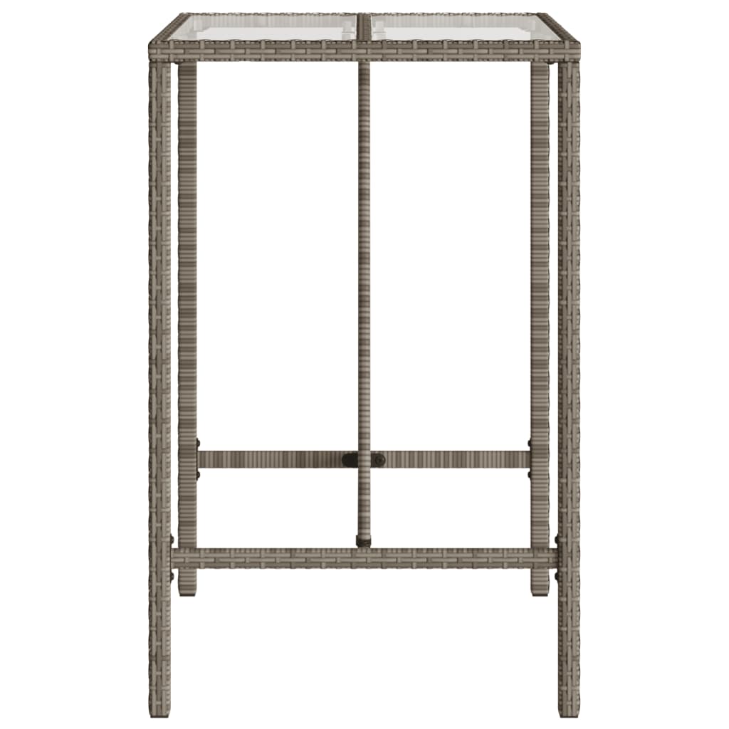 Tavolo da Bar da Esterno Grigio 70x70x110 cm in Polyrattan - homemem39