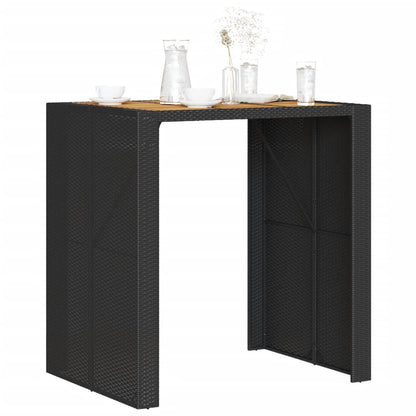 Tavolo Bar da Giardino Piano in Acacia 105x80x110 cm Polyrattan - homemem39