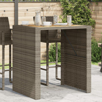 Garten-Bartisch Akazienplatte 105x80x110 cm Polyrattan