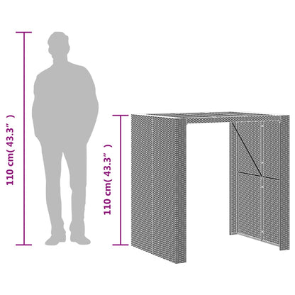 Garten-Bartisch Akazienplatte 105x80x110 cm Polyrattan