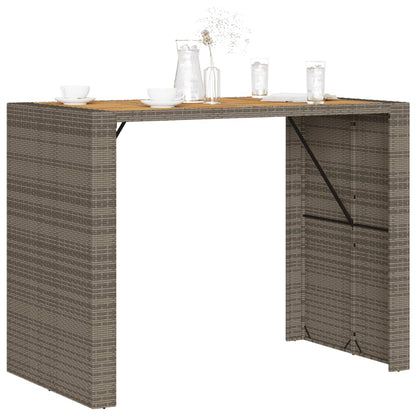 Tavolo Bar da Giardino Piano in Acacia 145x80x110 cm Polyrattan - homemem39