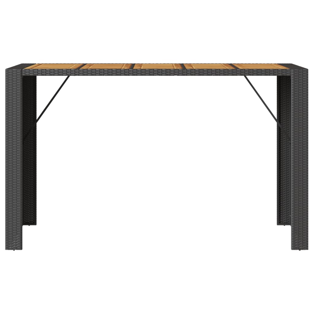 Tavolo Bar da Giardino Piano in Acacia 185x80x110 cm Polyrattan - homemem39