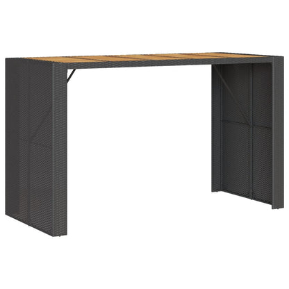 Tavolo Bar da Giardino Piano in Acacia 185x80x110 cm Polyrattan - homemem39