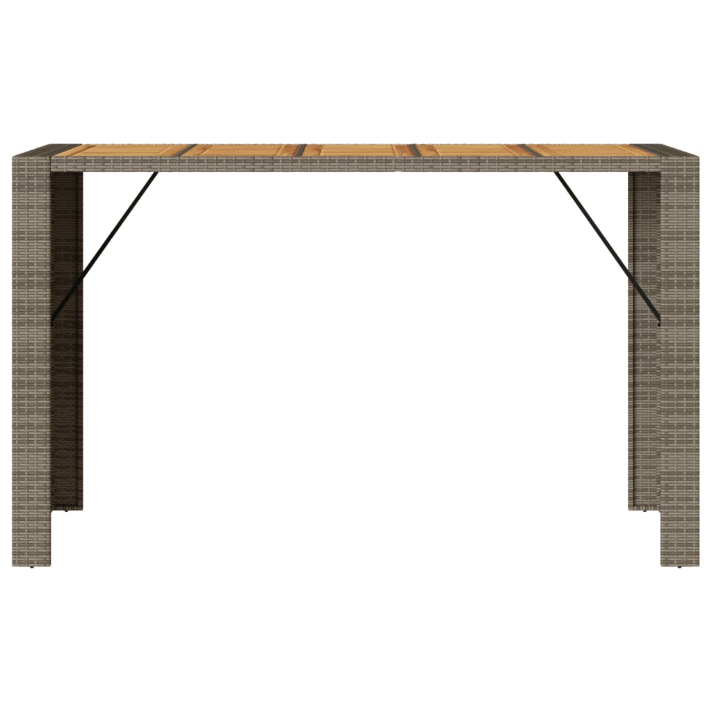 Tavolo Bar da Giardino Piano in Acacia 185x80x110 cm Polyrattan - homemem39