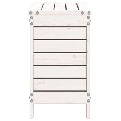 Poggiapiedi da Giardino Bianco 62x31,5x52cm Legno Massello Pino - homemem39