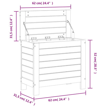 Poggiapiedi da Giardino Bianco 62x31,5x52cm Legno Massello Pino - homemem39