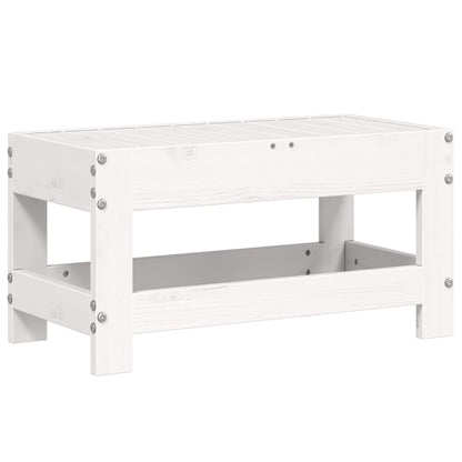 Poggiapiedi da Giardino Bianco 62x30x32 cm Legno Massello Pino - homemem39