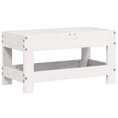 Poggiapiedi da Giardino Bianco 62x30x32 cm Legno Massello Pino - homemem39