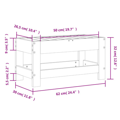 Poggiapiedi da Giardino 62x30x32 cm in Legno Impregnato di Pino - homemem39