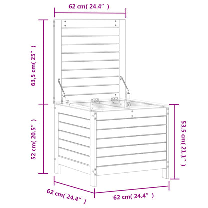 Weißer Garten-Fußhocker, 62 x 63,5 x 53,5 cm, massives Kiefernholz