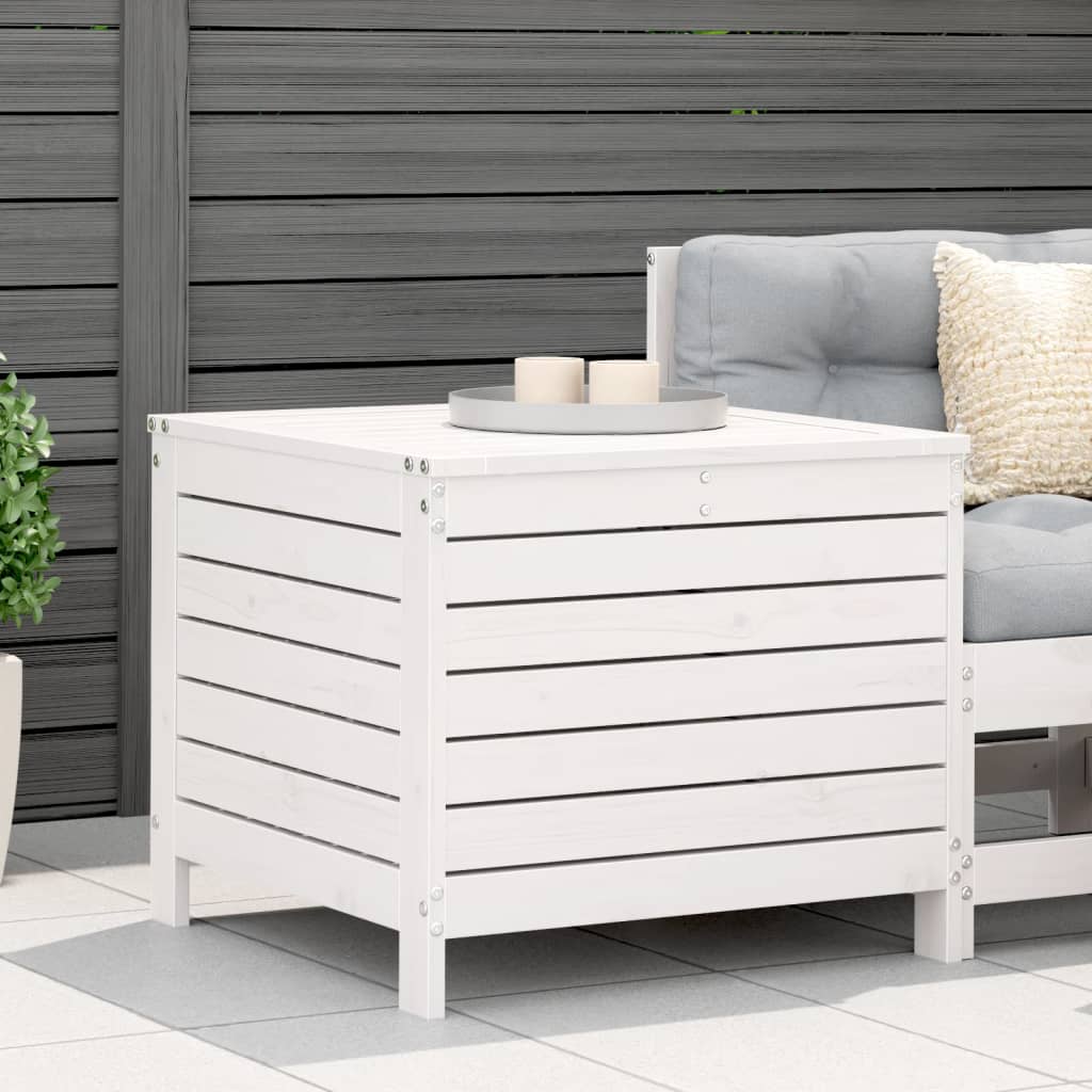 Poggiapiedi Giardino Bianco 62x63,5x53,5 cm Legno Massello Pino