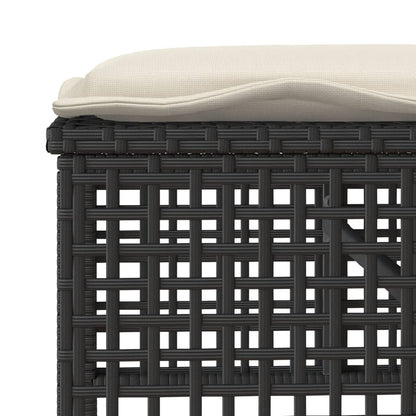 Set Divani da Giardino 4 pz con Cuscini Nero Polyrattan Vetro - homemem39