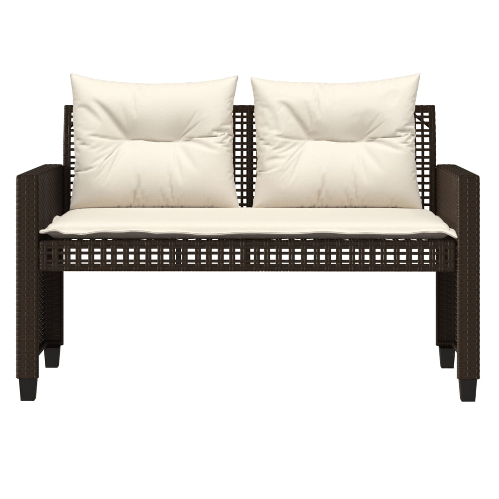 Set Divano da Giardino 4 pz Cuscini Marrone Polyrattan e Vetro - homemem39