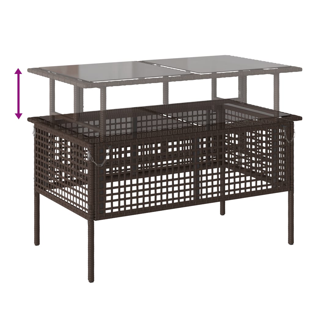 Set Divano da Giardino 4 pz Cuscini Marrone Polyrattan e Vetro - homemem39