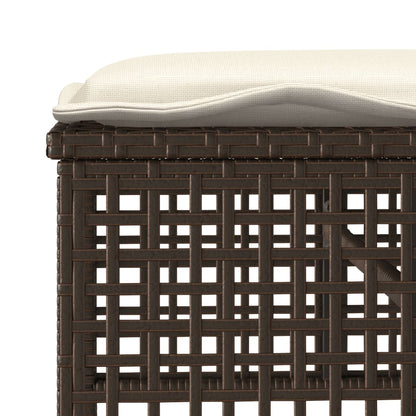 Set Divano da Giardino 4 pz Cuscini Marrone Polyrattan e Vetro - homemem39