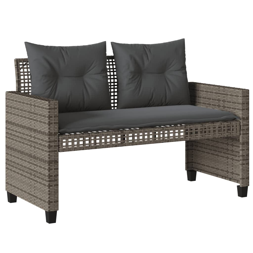 Set Divani da Giardino 4 pz con Cuscini Grigio Polyrattan Vetro - homemem39