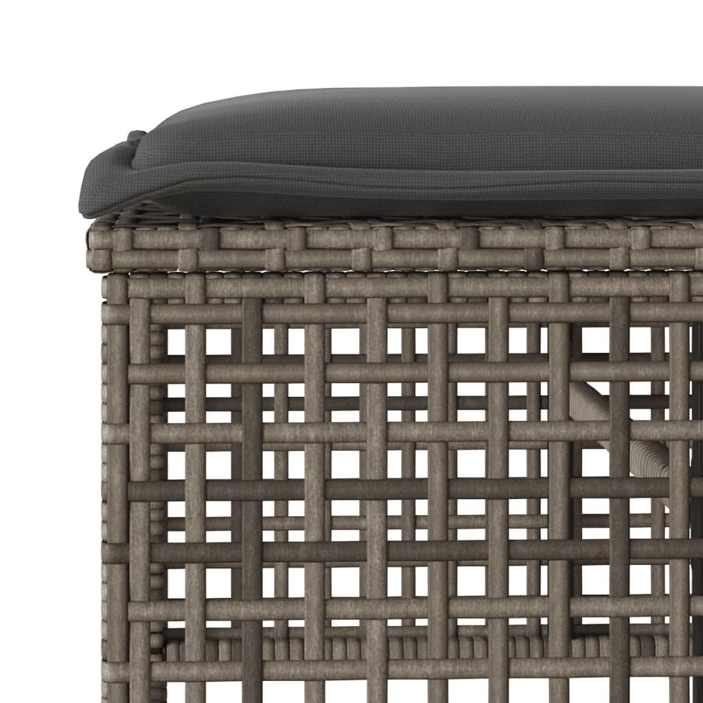 Set Divani da Giardino 4 pz con Cuscini Grigio Polyrattan Vetro - homemem39