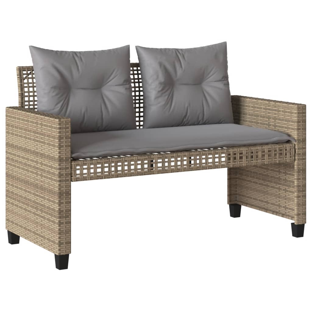 Set Divano da Giardino 4 pz con Cuscini Beige Polyrattan Vetro - homemem39