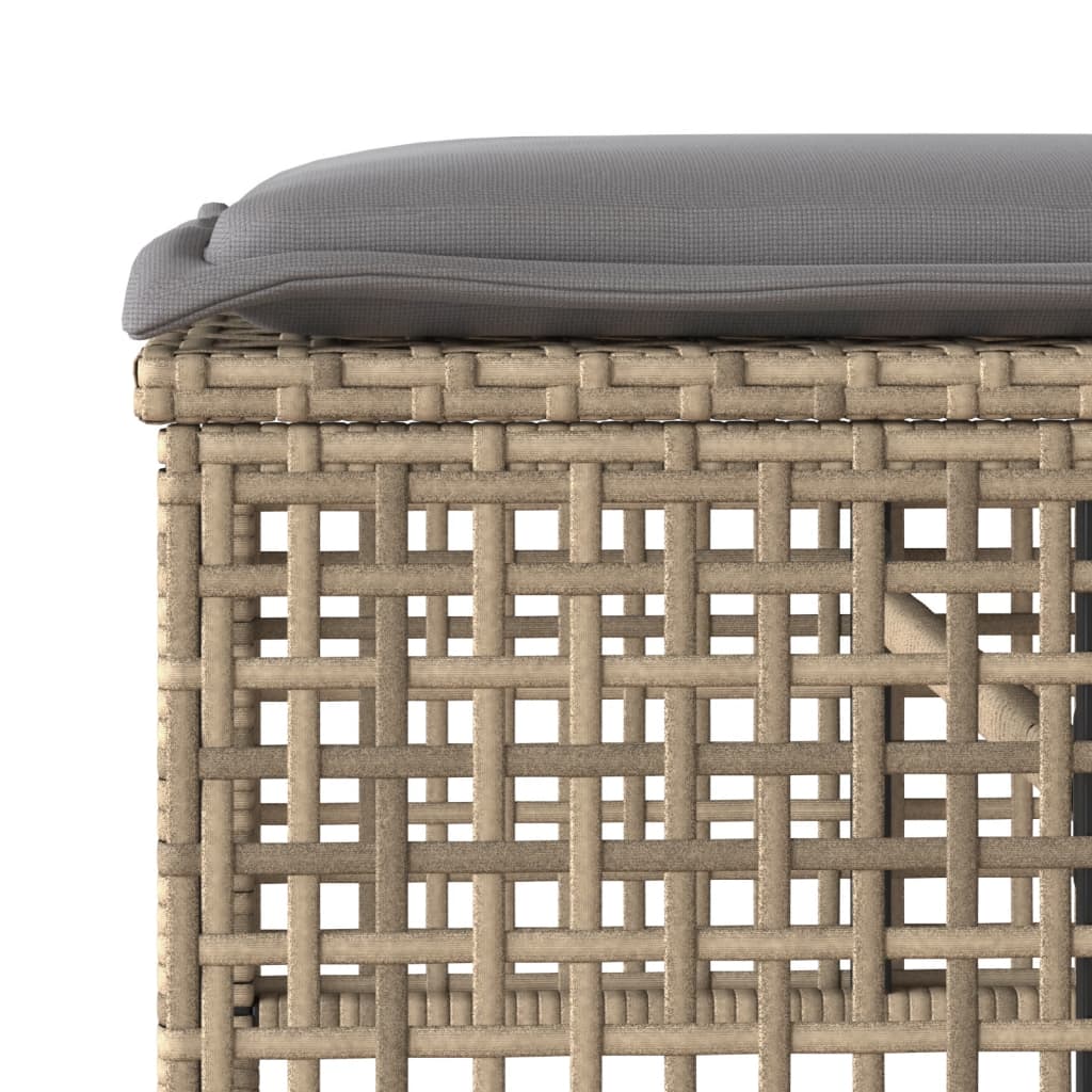 Set Divano da Giardino 4 pz con Cuscini Beige Polyrattan Vetro - homemem39