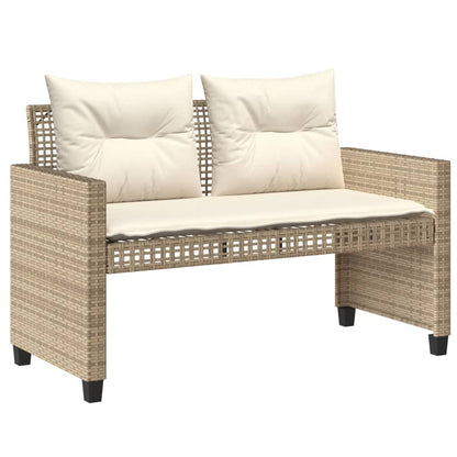 Set Divano da Giardino 4 pz con Cuscini Beige Polyrattan Vetro - homemem39