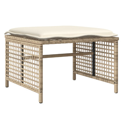 Set Divano da Giardino 4 pz con Cuscini Beige Polyrattan Vetro - homemem39