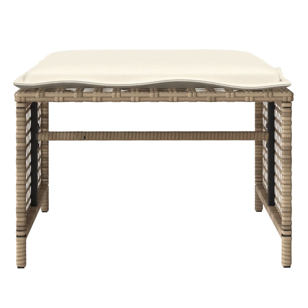 Set Divano da Giardino 4 pz con Cuscini Beige Polyrattan Vetro - homemem39