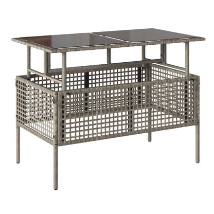 Divano da Giardino 4pz Cuscini Grigio Chiaro Polyrattan e Vetro - homemem39