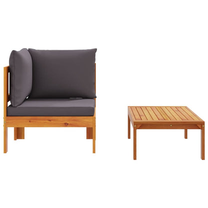 Set Divani da Giardino 2pz con Cuscini Legno Massello di Acacia - homemem39