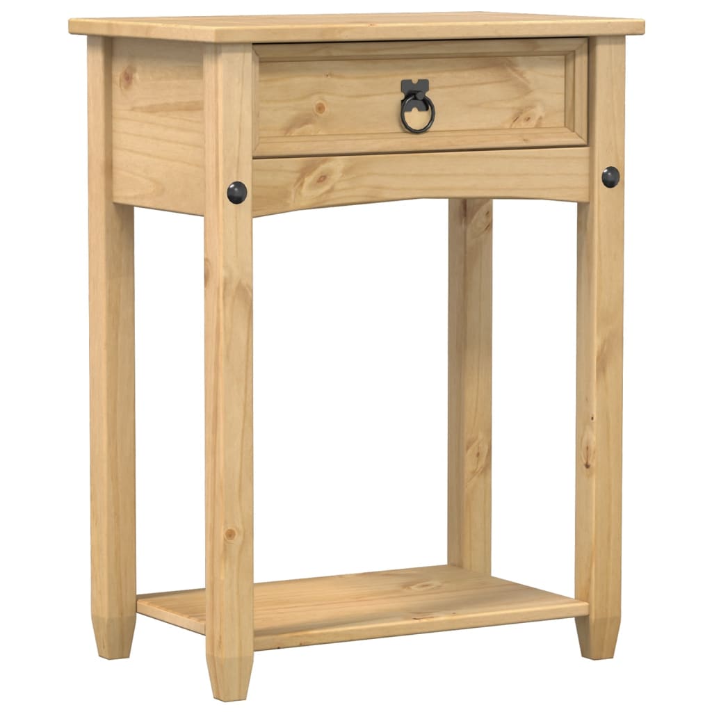 Tavolino Consolle Corona 55x35x73 cm in Legno Massello di Pino - homemem39