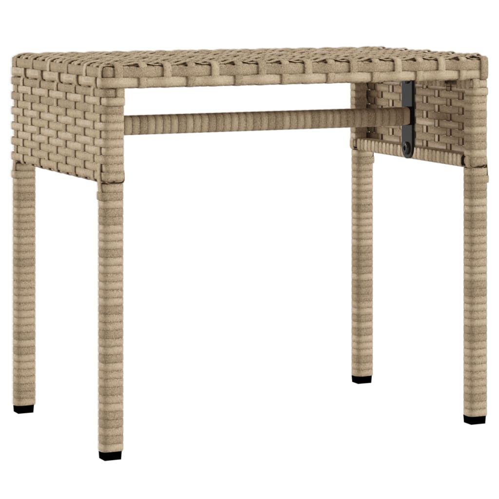 Lettino Prendisole con Baldacchino e Tavolino Beige Polyrattan - homemem39