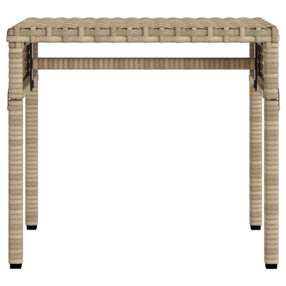 Lettino Prendisole con Baldacchino e Tavolino Beige Polyrattan - homemem39