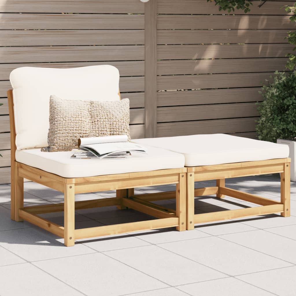 Set Mobili da Giardino 3pz con Cuscini Legno Massello di Acacia - homemem39