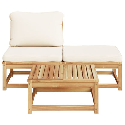 Set Mobili da Giardino 3pz con Cuscini Legno Massello di Acacia - homemem39