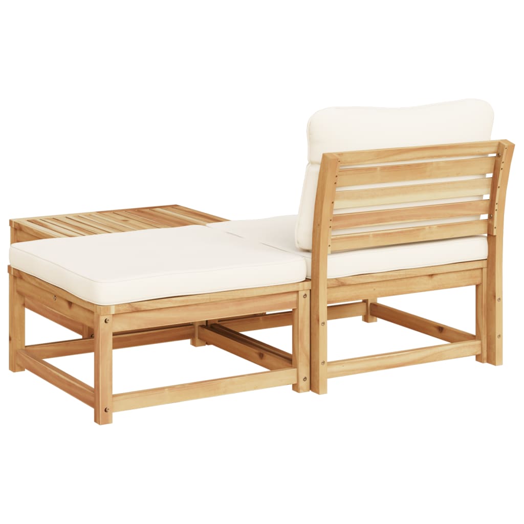 Set Mobili da Giardino 3pz con Cuscini Legno Massello di Acacia - homemem39