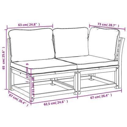 Set Salotto da Giardino 2 pz con Cuscini Legno Massello Acacia - homemem39