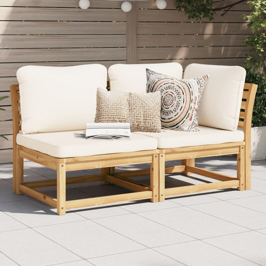 Set Salotto da Giardino 2 pz con Cuscini Legno Massello Acacia - homemem39