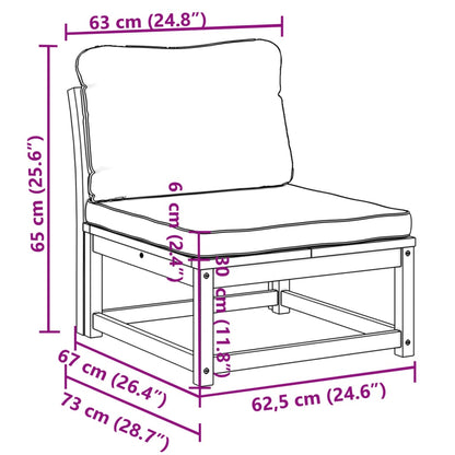 Divano da Giardino con Cuscini in Legno Massello Acacia - homemem39