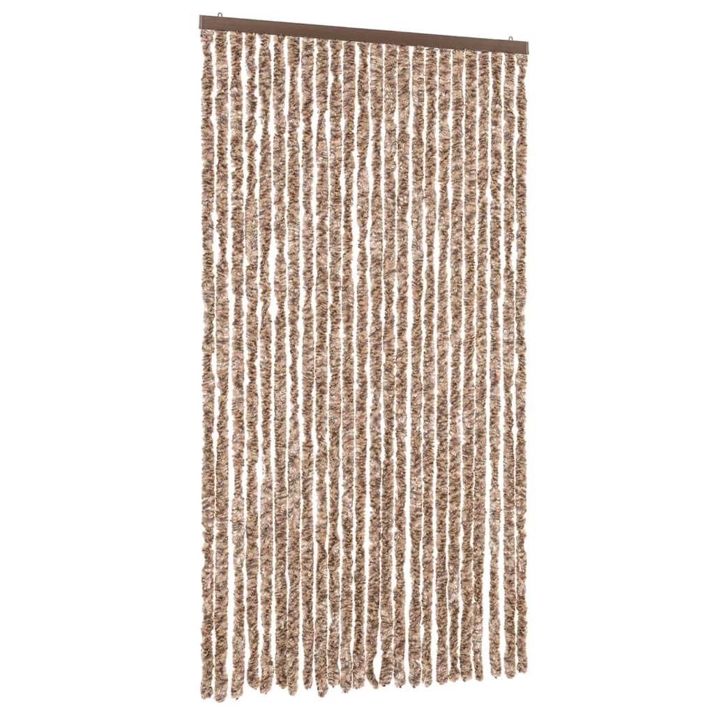 Tenda Antimosche Beige e Marrone Scuro 100x200 cm in Ciniglia - homemem39