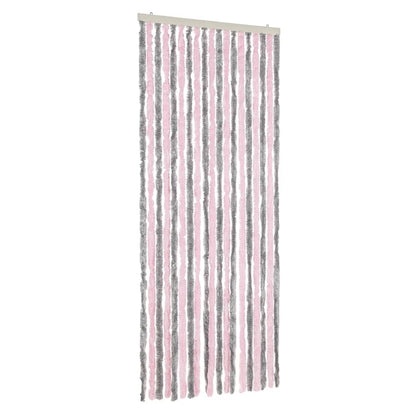 Tenda Antimosche Grigio Argento e Rosa 56x185 cm in Ciniglia - homemem39