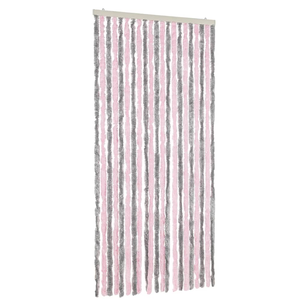 Tenda Antimosche Grigio Argento e Rosa 90x200 cm in Ciniglia - homemem39