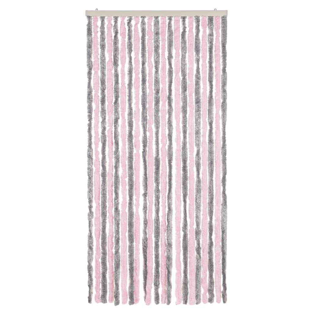 Tenda Antimosche Grigio Argento e Rosa 90x220 cm in Ciniglia - homemem39