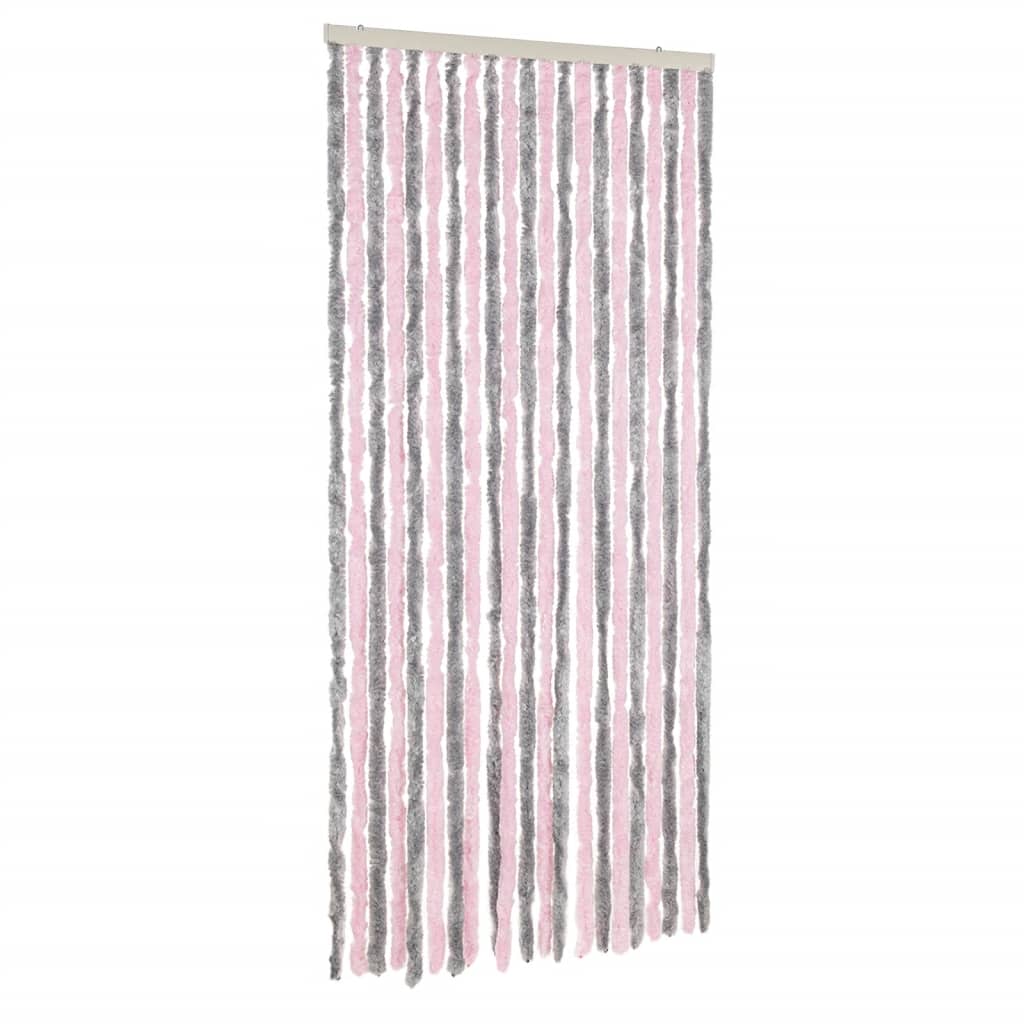 Tenda Antimosche Grigio Argento e Rosa 100x200 cm in Ciniglia - homemem39