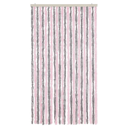 Tenda Antimosche Grigio Argento e Rosa 100x200 cm in Ciniglia - homemem39