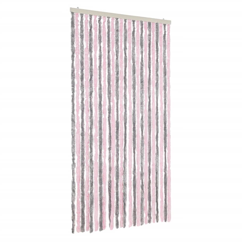 Tenda Antimosche Grigio Argento e Rosa 100x220 cm in Ciniglia - homemem39